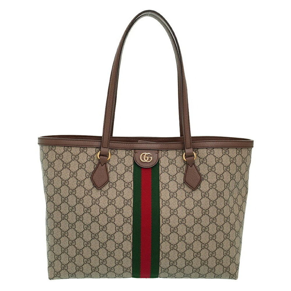 GUCCI Ophidia Supreme GG Tote Shoulder Bag Brown